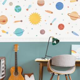 Space Wall Decals - Reusable Decals, Solar System Nursery Decor, Kids Room Art, Star - thumbnail 1