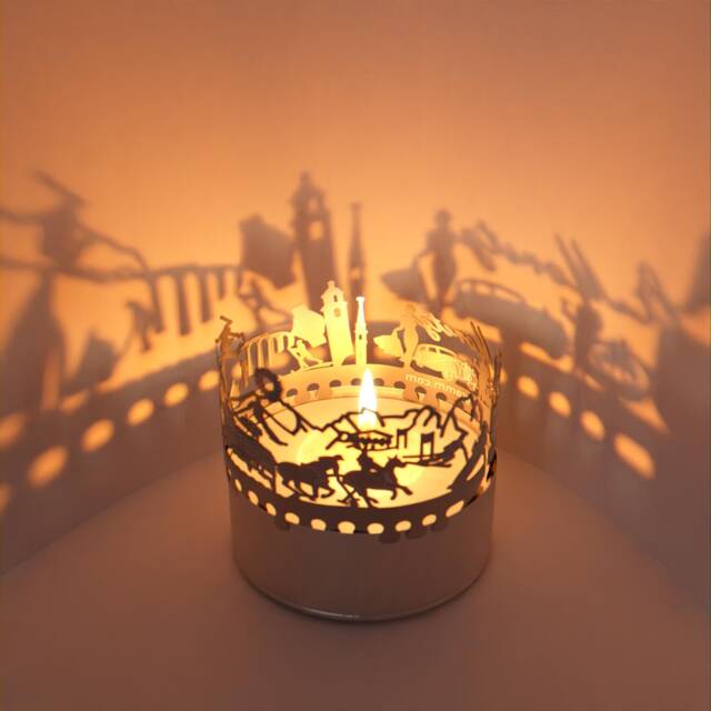 st. Moritz Skyline Candle Attachment - Swiss Shadow Play Souvenir - image 1