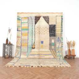 Moroccan Rug, Berber Handwoven Boujaad Rug 6x10 Colorful Boho - thumbnail 1