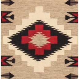 Custom Southwest Wool Rug Handwoven Kilim, Tribal Geometric Decor - thumbnail 2