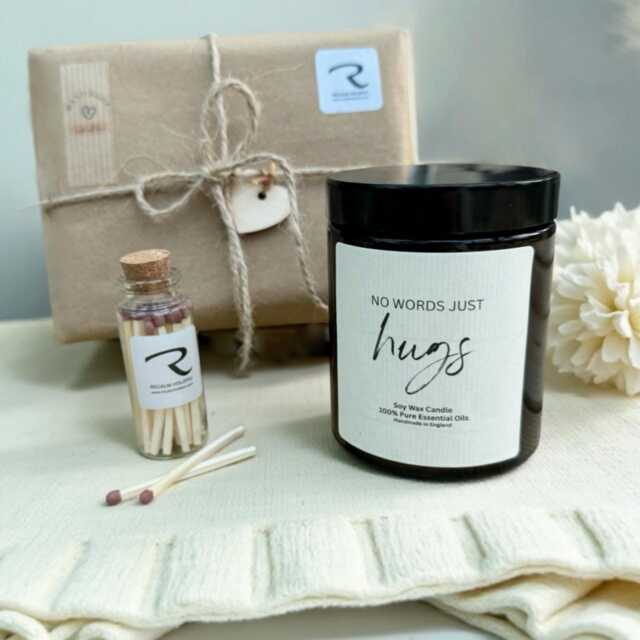 No Words Just Hugs, Sympathy Candle, Bereavement Gifts, Condolence Sorry For Your Loss Thoughtful Gifts Gift - image 1