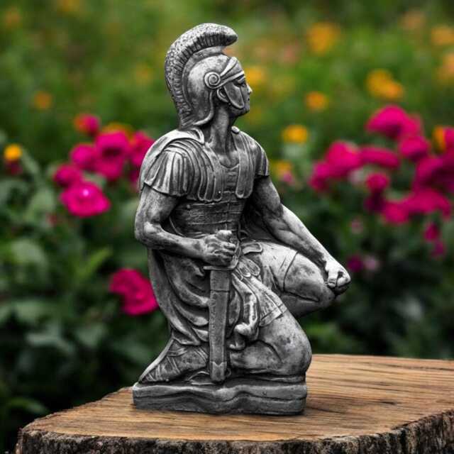 Concrete Medieval Soldier Statue Stone Warrior Figurine Knight With Sword Sculpture Outdoor Garden Decor Historical Yard Ornament Hero Gift - image 1