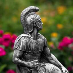 Concrete Medieval Soldier Statue Stone Warrior Figurine Knight With Sword Sculpture Outdoor Garden Decor Historical Yard Ornament Hero Gift - thumbnail 4