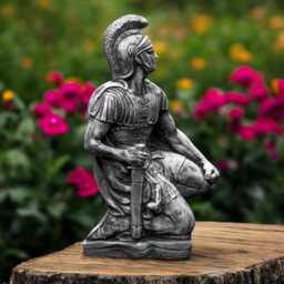 Concrete Medieval Soldier Statue Stone Warrior Figurine Knight With Sword Sculpture Outdoor Garden Decor Historical Yard Ornament Hero Gift - thumbnail 1