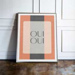 Funny Oui Bathroom Sign, Toilet Humour Wall Art, French Decor, Restroom Minimalist Poster - thumbnail 3