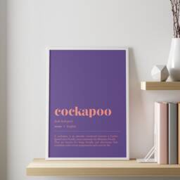 Cockapoo Definition Print - Customisable Dog Illustration Wall Art Minimalist Home Office Decor - thumbnail 1