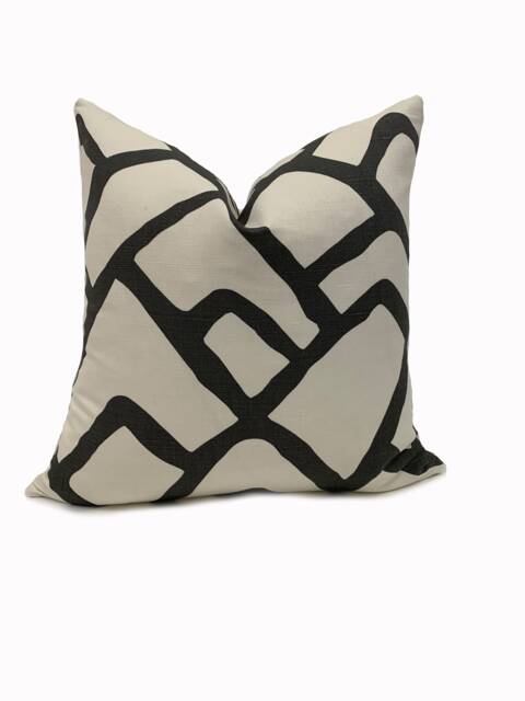 Schumacher Zimba Charcoal Exuberant Prints Collection Cushion Cover Pillow Double Sided - image 1