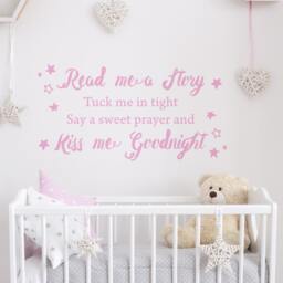 Read Me A Story Tuck in Tight Wall Sticker - Wall Stickers Quotes Home Decor Decals Quote Nursery Children