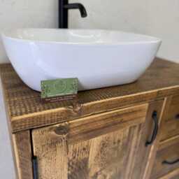 Ramsey Reclaimed Wood Bathroom Vanity Unit - thumbnail 4