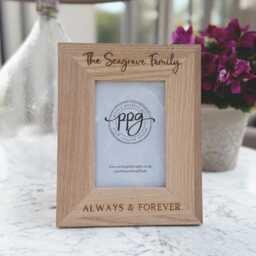 Wooden Personalised Engraved Photo Frame - thumbnail 1
