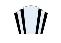 Art Deco Fantail Wall Mirror - Black Stained Glass Hand Made - thumbnail 1
