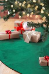 Green Velvet Tree Skirt, Christmas Monochrome Skirt