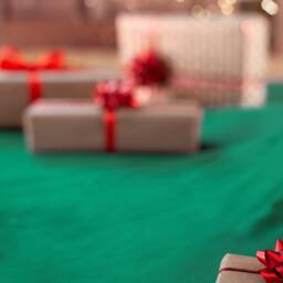 Green Velvet Tree Skirt, Christmas Monochrome Skirt - thumbnail 3