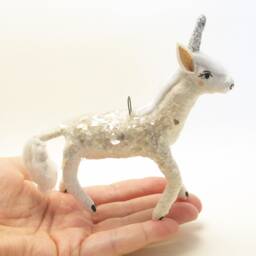 Spun Cotton Glittery Unicorn Ornament/Figure - thumbnail 2