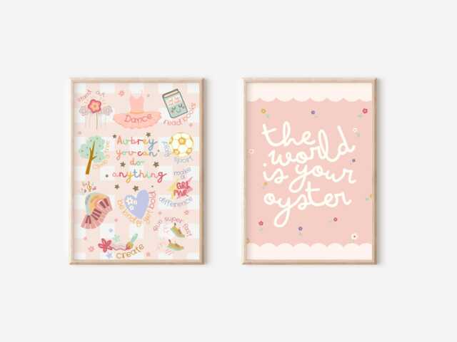 Personalised Girls, You Can Do Anything Prints. Positive Affirmation Print For Girls Room, Nursery Or Playroom - Prints Only, Unframed - image 1