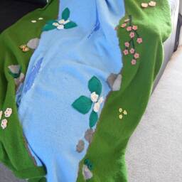 Hand Knitted Blanket, House Warming Gift, Picture Blanket, Couch Throw, Cozy Warm Single Bed Cover, Premium Acrylic Yarn - thumbnail 3