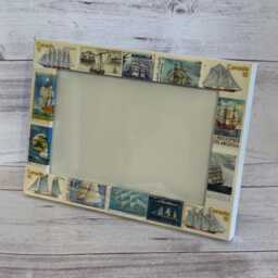 Sailboat/ Ships/ Boats Postage Stamp Frame - Holds 4x6 Photo - thumbnail 3