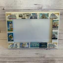 Sailboat/ Ships/ Boats Postage Stamp Frame - Holds 4x6 Photo - thumbnail 2