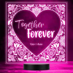 Together Forever Valentine's Day Personalised Gift Colour Night Light - thumbnail 1