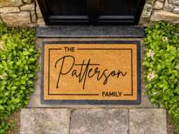 The Patterson Script Welcome Mat - Personalized Last Name Rug Entryway Gift - thumbnail 1