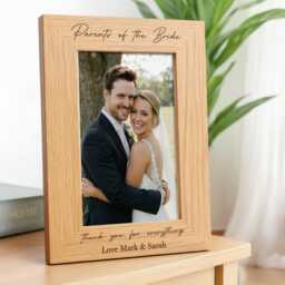Parents Of The Bride Gift - Personalised Mum Dad Wedding Photo Frame - thumbnail 1