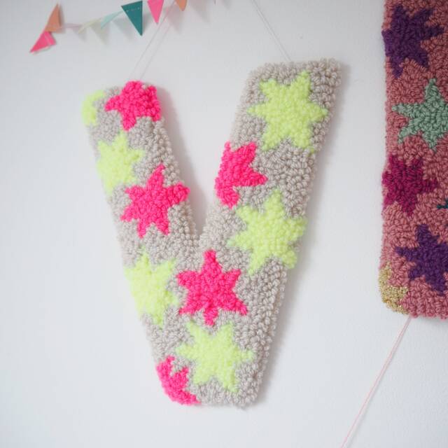 Neon Custom Letter Star Wall Hanging - image 1