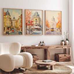 Set Of 3 Bucharest Poster, Romania European Culture Travel Print, Wall Decor, Art - thumbnail 2