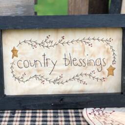 Country Blessings Primitive Stitchery Framed Print - thumbnail 2