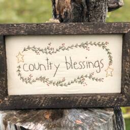 Country Blessings Primitive Stitchery Framed Print - thumbnail 3