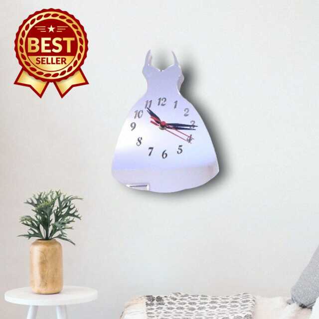 Ballgown/Princess Dress Acrylic Clock - Many Colours Available - Bespoke Shapes & Sizes Made - image 1