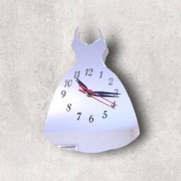 Ballgown/Princess Dress Acrylic Clock - Many Colours Available - Bespoke Shapes & Sizes Made - thumbnail 2