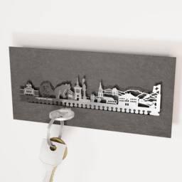 Bern Skyline Key Rack - Stainless Steel Silhouette Souvenir Gift - thumbnail 2