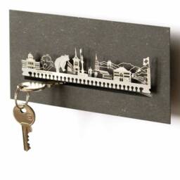 Bern Skyline Key Rack - Stainless Steel Silhouette Souvenir Gift - thumbnail 1