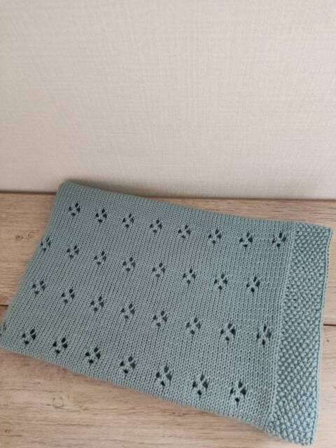 Hand-Knitted Merino Wool Baby Blanket - image 1
