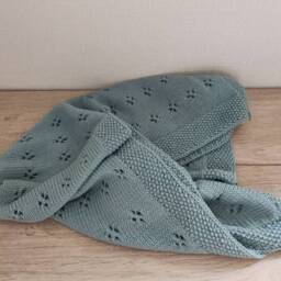 Hand-Knitted Merino Wool Baby Blanket - thumbnail 3