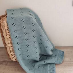 Hand-Knitted Merino Wool Baby Blanket - thumbnail 2