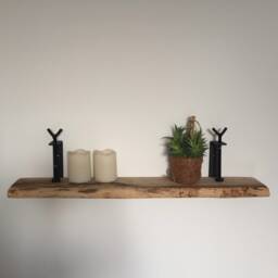 Oak Industrial Wall Shelf With Large Rotary Clamps - thumbnail 2
