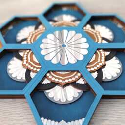 Home Decor, Mandala, Mirror Wall Art, Mandala Art, Living Room Lippan 55x36 cm - thumbnail 2