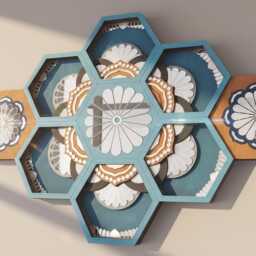 Home Decor, Mandala, Mirror Wall Art, Mandala Art, Living Room Lippan 55x36 cm - thumbnail 3