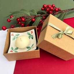 Holly Christmas Candle Tealight Dish - thumbnail 2