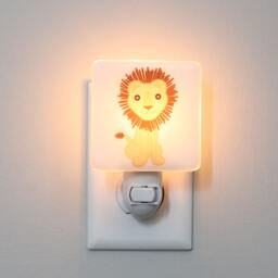 Lion Fused Glass Nightlight - Nursery Baby Shower Gift Yellow Kids Gender Neutral Modern Jungle - thumbnail 2