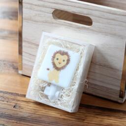 Lion Fused Glass Nightlight - Nursery Baby Shower Gift Yellow Kids Gender Neutral Modern Jungle - thumbnail 3