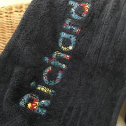 Personalised Navy Blue Bath Towel Girls/Boys 100% Cotton - thumbnail 2