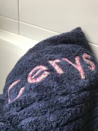 Personalised Navy Blue Bath Towel Girls/Boys 100% Cotton - thumbnail 1