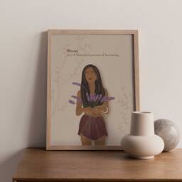 Bloom Art Print Self Love, Women Empowerment, Yoga Decor - thumbnail 3