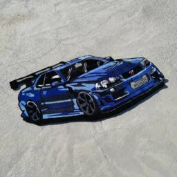 Sport Car Tufted Rug, Skyline R34 Fluffy Carpet, Aesthetic Carpet For Bedroom, Home Decor Boyfriend Gift - thumbnail 3