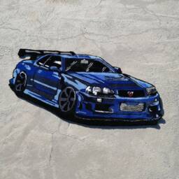 Sport Car Tufted Rug, Skyline R34 Fluffy Carpet, Aesthetic Carpet For Bedroom, Home Decor Boyfriend Gift - thumbnail 2