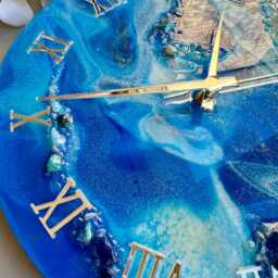 Ocean Blue Epoxy Resin Clock, Nautical Design - thumbnail 2