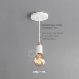 Simple Matte Black Pendant Light With Gold Top - Industrial Modern Minimalist Exposed Edison Bulb Lighting Hardwire Fixture Or Plug-In - thumbnail 4