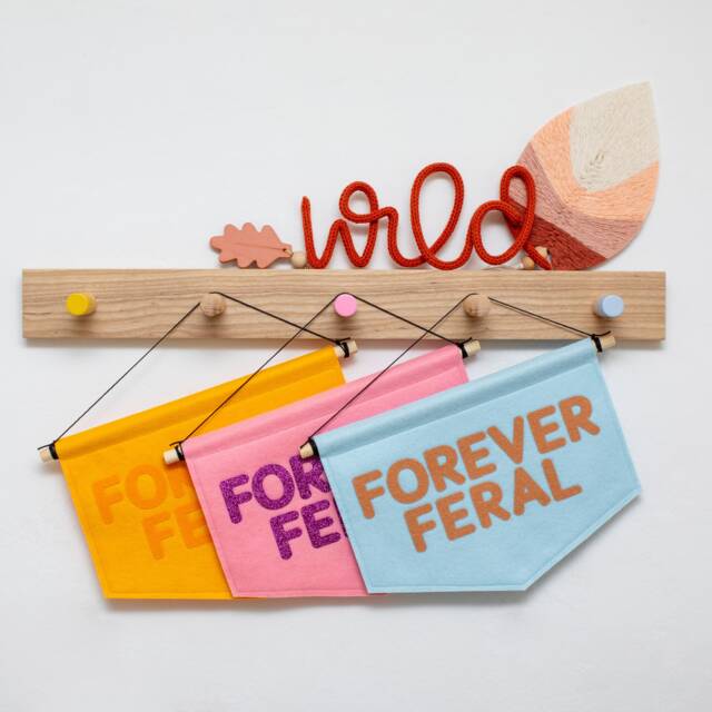 Forever Feral Felt Wall Banner. Wild Child Nursery Decor - image 1